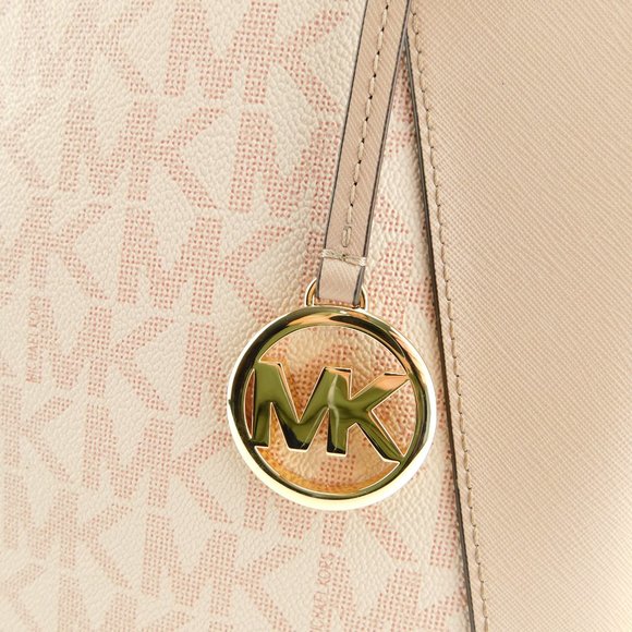 MICHAEL KORS Signature MK Logo Blush Pink Makeup Satchel Tote Shoulder Bag - Picture 2 of 10
